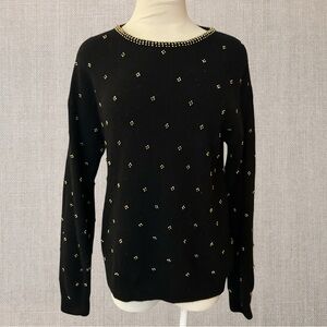 Vintage Woodward’s 90’s Black Sweater with Gold Pearl Accents